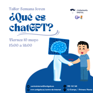 Cartel anunciador del taller de ChatGPT