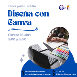 Cartel anunciador del taller de Canva