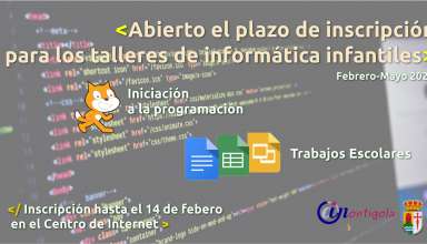 Inscríbe a los más pequeños en los talleres de informática del Centro de Internet. Trabajos escolares e iniciación a la programación